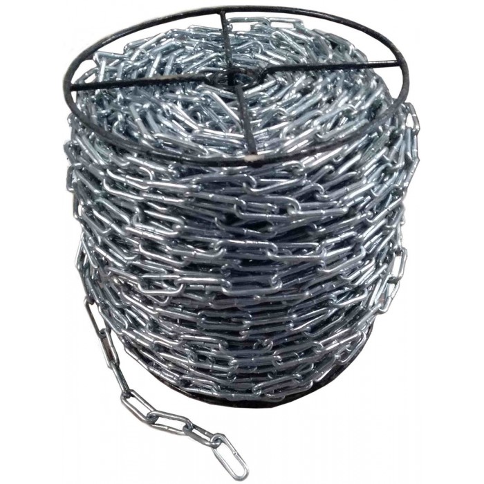 Ланцюг з довгою ланкою оцинкований ТМ "VIROK" DIN 5685C; Ø= 4 мм, 25 кг, l= 95 м ± 1,0% (TR)