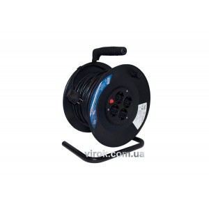 Подовжувач мережевий BEMKO на котушці : 20 м/3х 1мм², 4 гнізд, SCHUCKO з заземл.(DW)