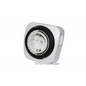 Таймер механічний міні, 24H з заземл-м