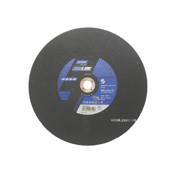 Диск відрізний по металу NORTON METAL MEDIUM; Ø= 300х 20 мм, t= 3.8 мм для бензоріза CP512-300EU(DW)