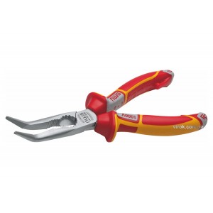 Щипці подовжені NWS з ізольов. ручками VDE до 1000 В: вигнуті кінці 45°, L= 205 мм