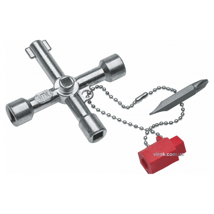 Ключ універсальний до розподільних шаф/щитів NWS "Electro" з насадкою 14" PH2/ 1x 7 мм, ланцюгом