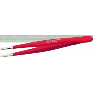 Пінцет з ручками покритими пластмасою NWS l= 145 мм, наконечники прямі зубчаті