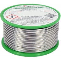 Припій без свинцю CYNEL : Ø2 мм, Sn99,3-Cu0,7 дротяний на коташці з флюсом m= 250 г [20]