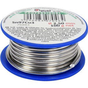 Припій для паяння міді CYNEL : Ø 2.5 мм, дротяний на котушці m= 100 г [60]