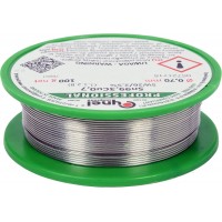 Припій без свинцю CYNEL : Ø0,7 мм, Sn99,3-Cu0,7 дротяний на котушці з флюсом m= 100 г [30]