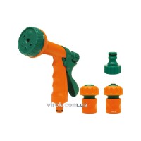 Зрошувач-пістолет 6-режимний FLO з набором з'єднань 1/2", ABS-пластик, 4 шт [12/48]