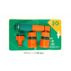 Зрошувач прямий FLO з набором з'єднань 1/2", 3/4", ABS-пластик, 4 шт [12/72]