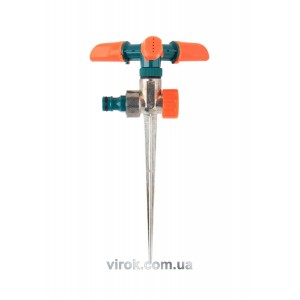 Зрошувач обертовий 3-сторонній FLO на кілку, до шлангу 1/2", ABS-пластик + цинк [12/48]