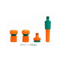 Зрошувач прямий FLO з набором з'єднань 1/2", 3/4", 1", ABS-пластик, 4 шт [12/72]