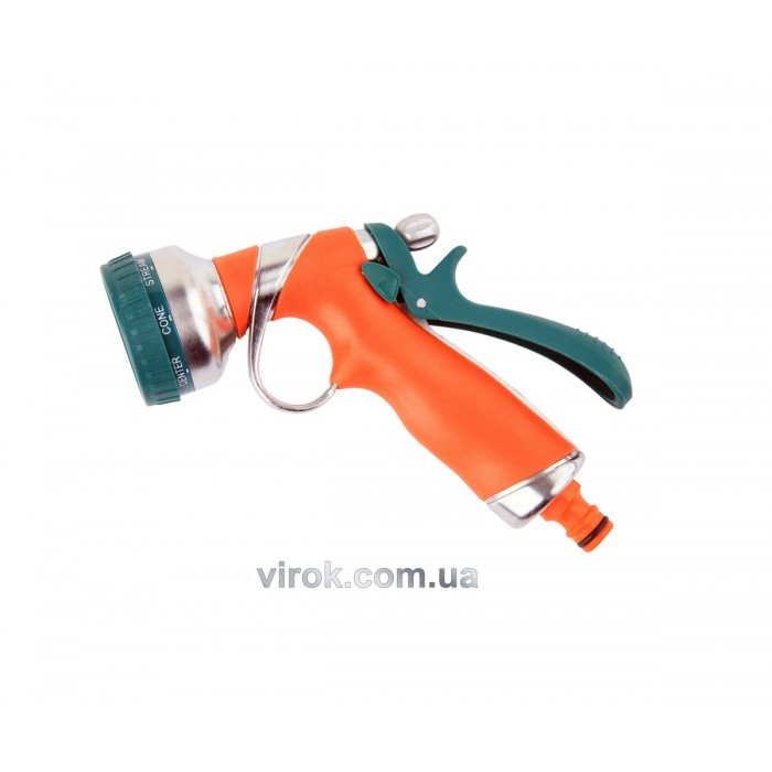Зрошувач-пістолет 8-режимний FLO до шлангу 1/2", TPR-пластик + цинк [6/24]