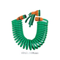 Зрошувач-пістолет 7-режимний FLO зі спіральным шлангом 15 м, ABS-пластик + EVA(DW)