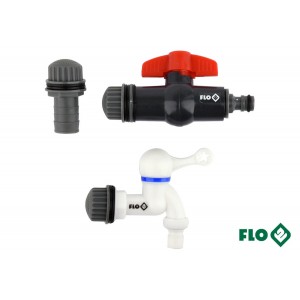 Вентилі для збірного бака дощової води FLO : Ø= 3/4", з ПВХ, 3 шт [50]