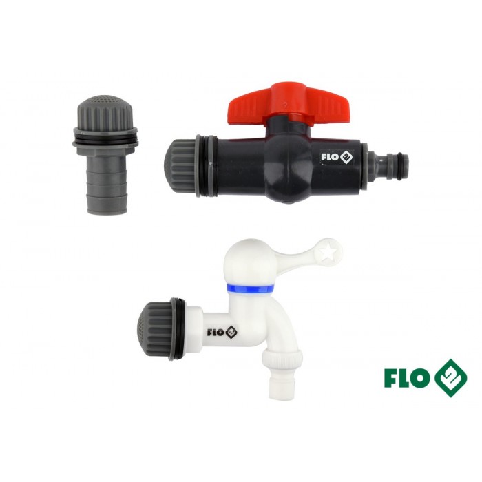 Вентилі для збірного бака дощової води FLO : Ø= 3/4", з ПВХ, 3 шт [50]