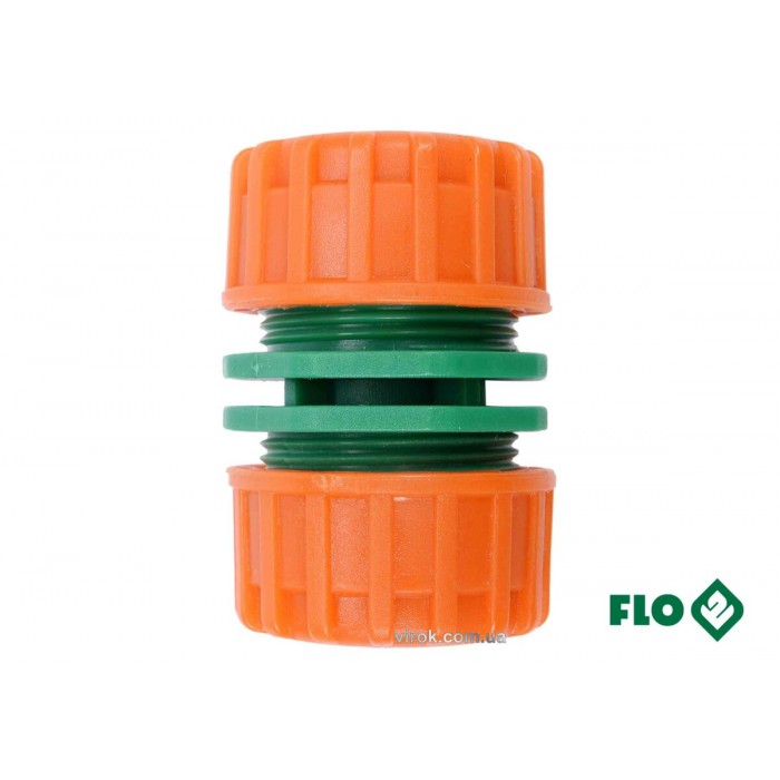 Муфта сполучна 2-х водяних шлангів 1/2" FLO пластикова [30/240]