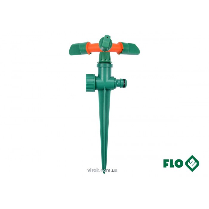 Зрошувач обертовий 3-сторонній FLO на кілку, до шлангу 1/2", ABS-пластик [12/48]