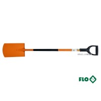 Лопата штикова FLO прямокутна : металева основа HRC 45, пластикова ручка [140]