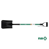 Лопата совкова FLO трапецієвидна : 22.5 x 29 x 120 см, сталева основа, скловолоконна ручка [6]