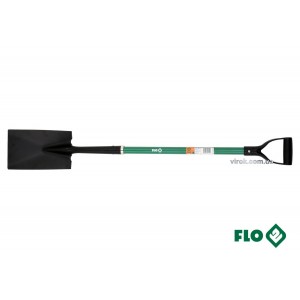 Лопата штикова FLO пряма : 17.5 x 27 x 120 см, сталева основа, скловолоконна ручка [6]