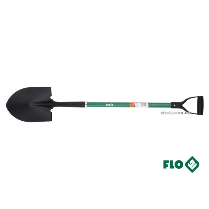 Лопата штикова FLO гостра : 22 x 29 x 120 см, сталева основа, скловолоконна ручка [6/90]