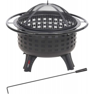 Кошик для вогнища сталевий  LUND 80х 80х 61 см, Ø= 57 см, на 3-х ніжках з кришкою(DW)