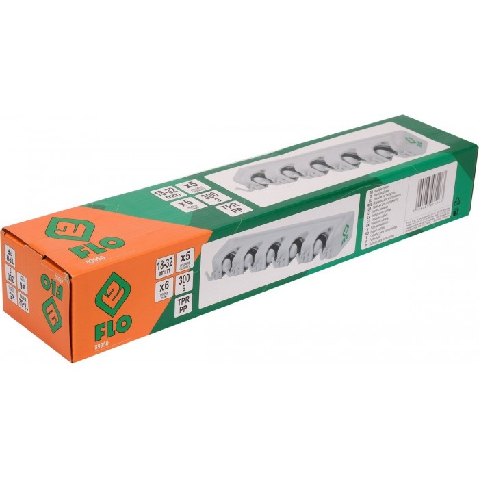 Вішалка для присадибного інвентара FLO, 6 гаків і 5 комірок з діапаз.- 18х 32 мм [40]