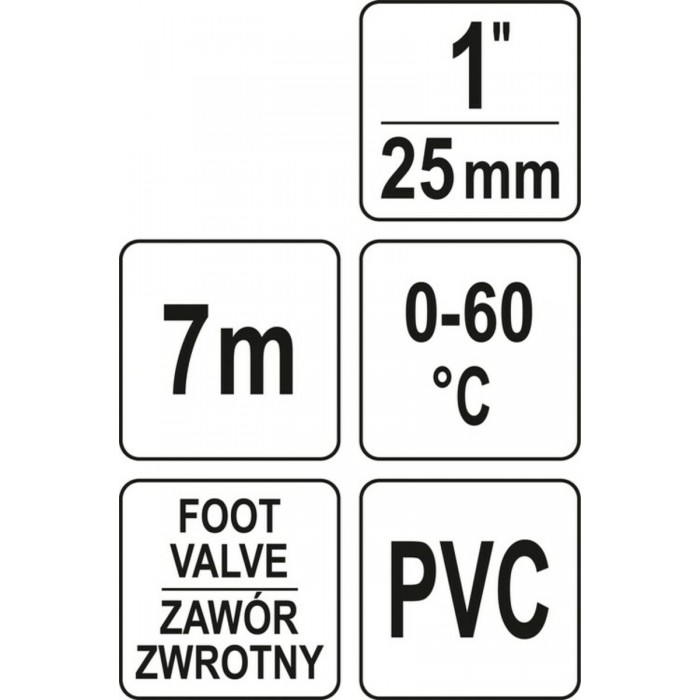 Шланг всмоктувальний до насосів FLO, l= 7 м, сполуч. Ø= 1", з ситом і зворотнім клапаном [4]