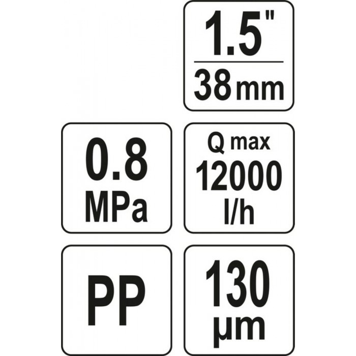 Фільтр водяний для зрошувальних систем FLO з гвинов. приєднанням- 1,5", фільтр- 130 мкм, 0,8 MPa [9]