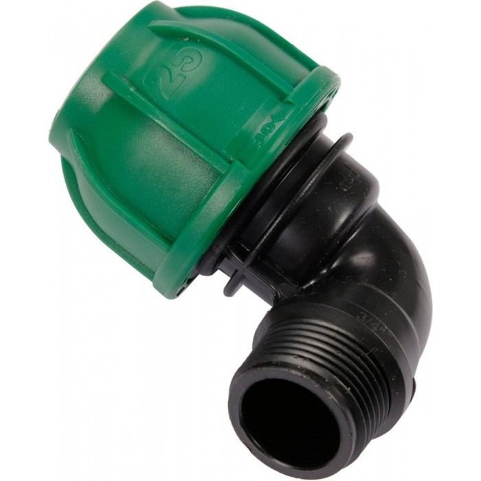 Коліно 90° до водяних пластикових труб з зовн. різьбою 25 мм- 3/4" FLO поліпропіл., для тиску 1 MPa