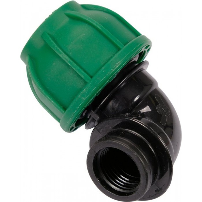 Коліно 90° до водяних пластикових труб з внут. різьбою 25 мм-1/2" FLO поліпропілен., для тиску 1 MPa