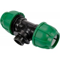 Трійник сполучний водяних пластикових труб 32 мм- 1/2"- 32 мм FLO поліпропіленовий, для тиску 1 MPa