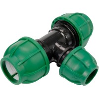 Трійник сполучний водяних пластикових труб 32 мм- 25 мм- 32 мм FLO поліпропіленовий, для тиску 1 MPa