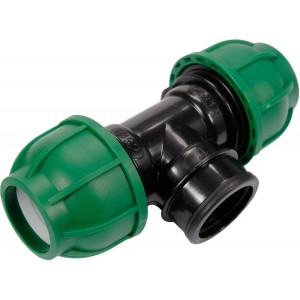 Трійник сполучний водяних пластикових труб 32 мм- 1"- 32 мм FLO поліпропіленовий, для тиску 1 MPa