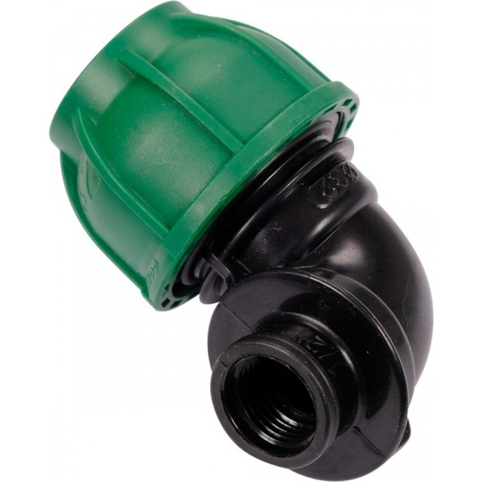 Коліно 90° до водяних пластикових труб з внутр. різьбою 32 мм-1/2" FLO поліпропілен, для тиску 1 MPa