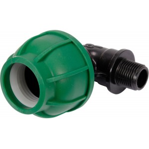 Коліно 90° до водяних пластикових труб з зовн. різьбою 32 мм-1/2" FLO поліпропілен, для тиску 1 MPa
