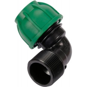 Коліно 90° до водяних пластикових труб з зовн. різьбою 32 мм-5/4" FLO поліпропілен, для тиску 1 MPa