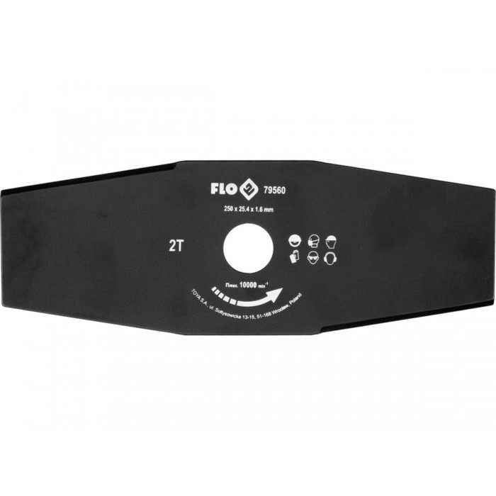 Ніж 2-різцевий до бензокоси FLO, 250 мм, кріпильний Ø= 25,4 мм [25/50]