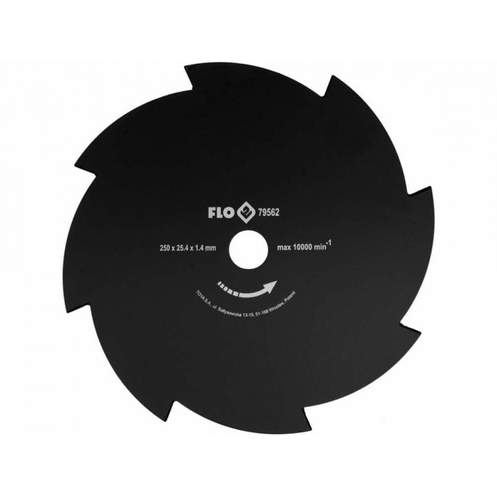 Ніж дисковий до бензокоси FLO, 250 мм, 8 зубів, кріпильний Ø= 25,4 мм [20/40]