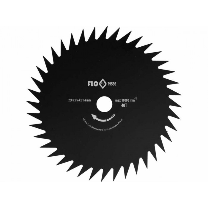 Ніж дисковий до бензокоси FLO, 250 мм, 40 зубів, кріпильний Ø= 25,4 мм [25/50]