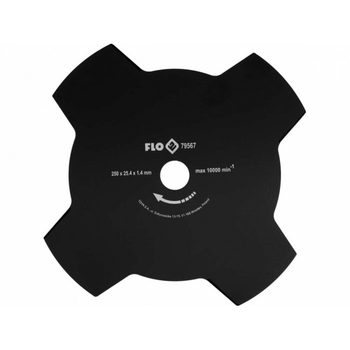 Ніж 4-різцевий до бензокоси FLO, 250 мм, кріпильний Ø= 25,4 мм [25/50]