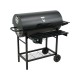 Гриль прямокутний вугільний  LUND, 71х 35 см, на 4 ніжках (з 2 колесами) з кришкою; 108х66х94/122 см