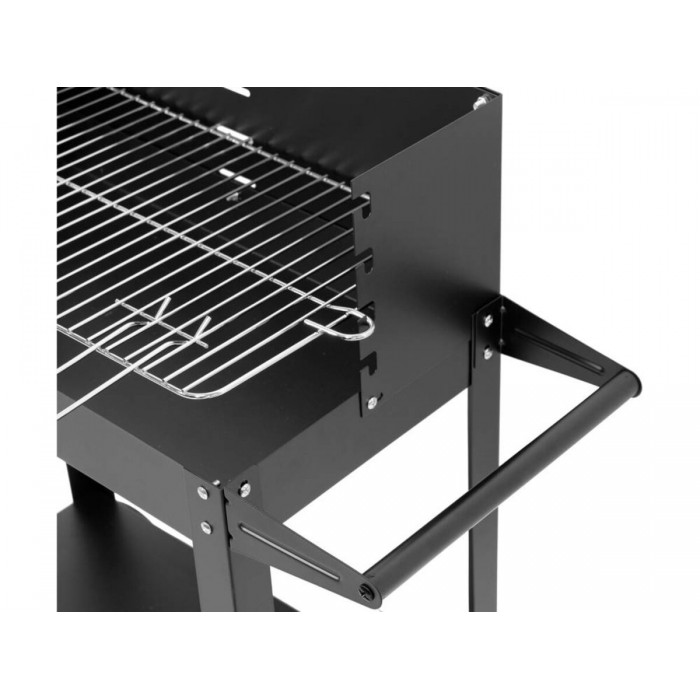 Гриль прямокутний вугільний LUND, решітк 48х 27 см, на 4 ніжках (з 2 колесами) з полкою; 86х35х80 см