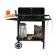Гриль прямокутний вугільний LUND, решітк 48х 27 см, на 4 ніжках (з 2 колесами) з полкою; 86х35х80 см