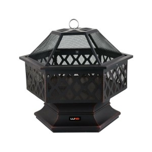 Кошик для вогнища сталевий декоративний LUND 70х 60х 63 см, з решітчатою кришкою [1]