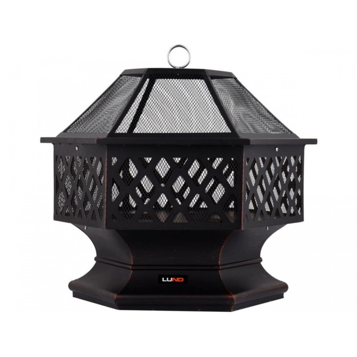 Кошик для вогнища сталевий декоративний LUND 70х 60х 63 см, з решітчатою кришкою [1]