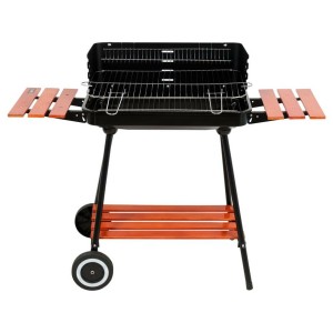 Гриль прямокутний вугільний LUND, 53х33 см, на 4 ніжках/ 2 колеса з 2 полицями; 106х44х82 см [1]
