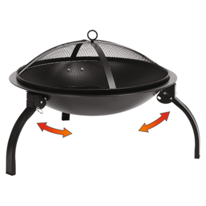 Чаша для вогню  LUND Ø= 56 см, вис.- 39 см на 3-х розкладних ніжках з сітчатою кришкою [1]