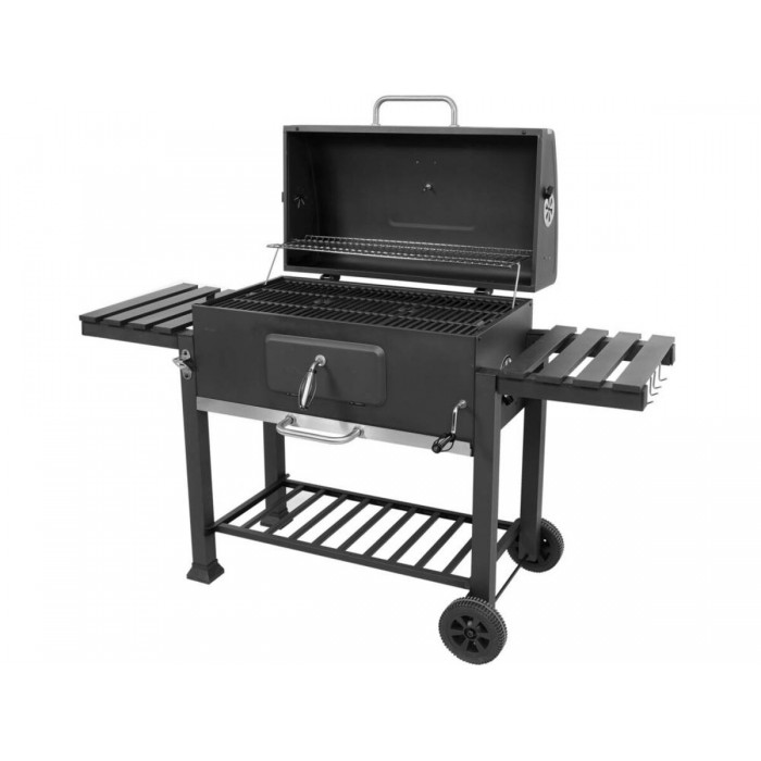 Гриль прямокутний вугільний LUND, решітк 78х 43 см, на 4 ніжках/ 2 колеса з 2 полками; 159х68х108 см