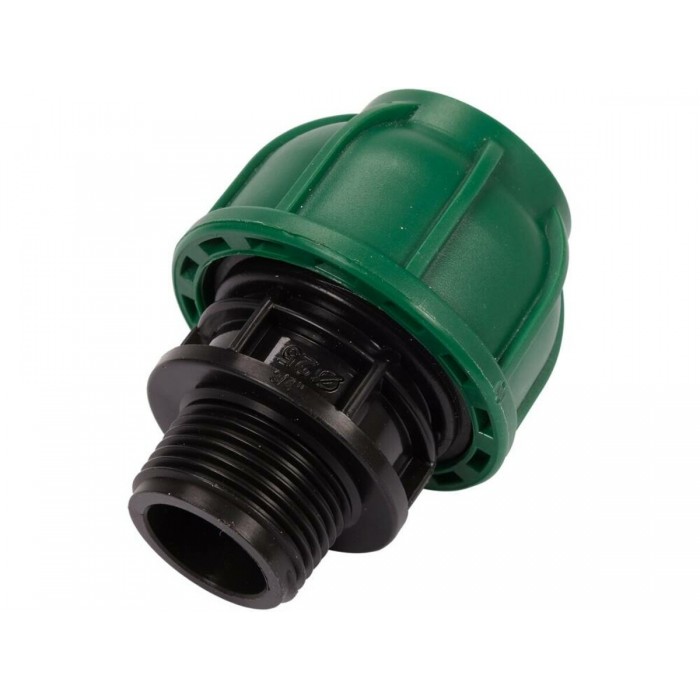 Муфта до водяних пластикових труб з зовн. різьбою 25мм-3/4" FLO поліпропіленова, для тиску 1 MPa[50]