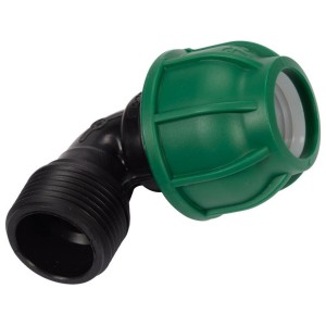 Коліно 90° до водяних пластикових труб 25 мм- зовн. різьбою G1" FLO поліпропіл, для тиску 1 MPa [50]